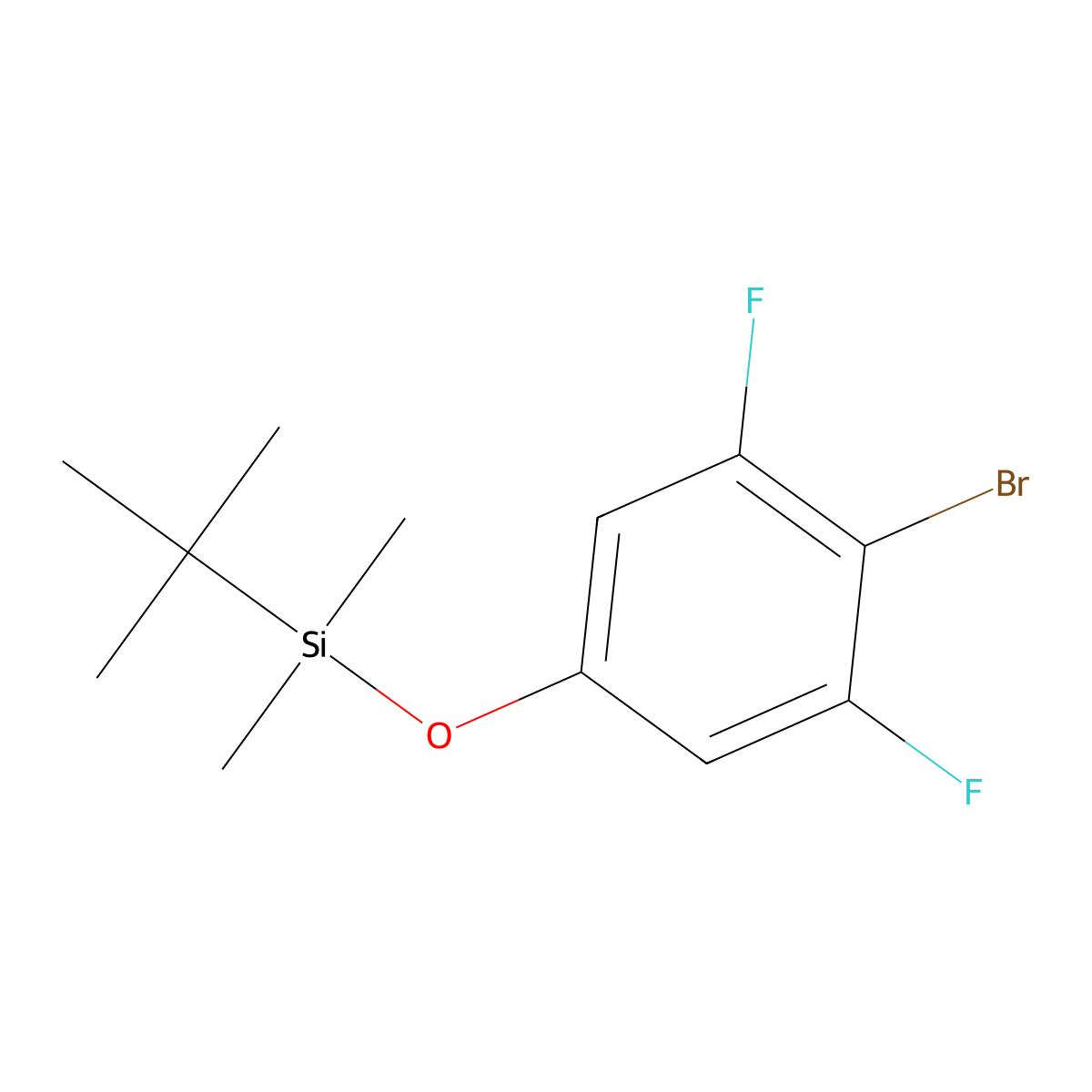 4-Bromo-3,5-difluorophenoxy(tert-butyl)dimethylsilane molecular structure, CAS 1881291-46-8