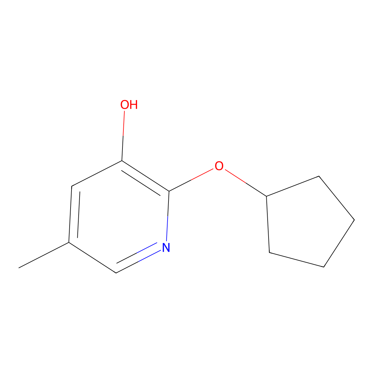 2-(Cyclopentyloxy)-5-methylpyridin-3-OL molecular structure, CAS 1881291-49-1