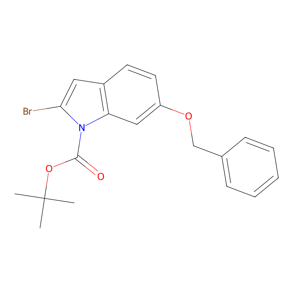 tert-butyl 6-(benzyloxy)-2-bromo-1H-indole-1-carboxylate molecular structure, CAS 1881291-50-4