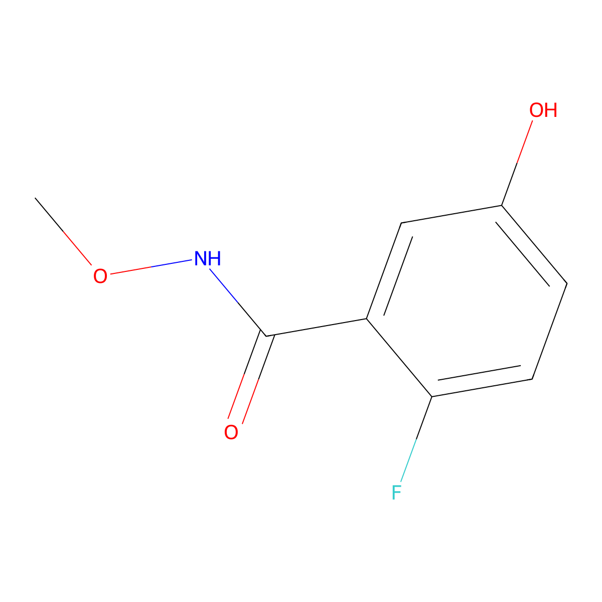 2-Fluoro-5-hydroxy-N-methoxybenzamide molecular structure, CAS 1881291-67-3