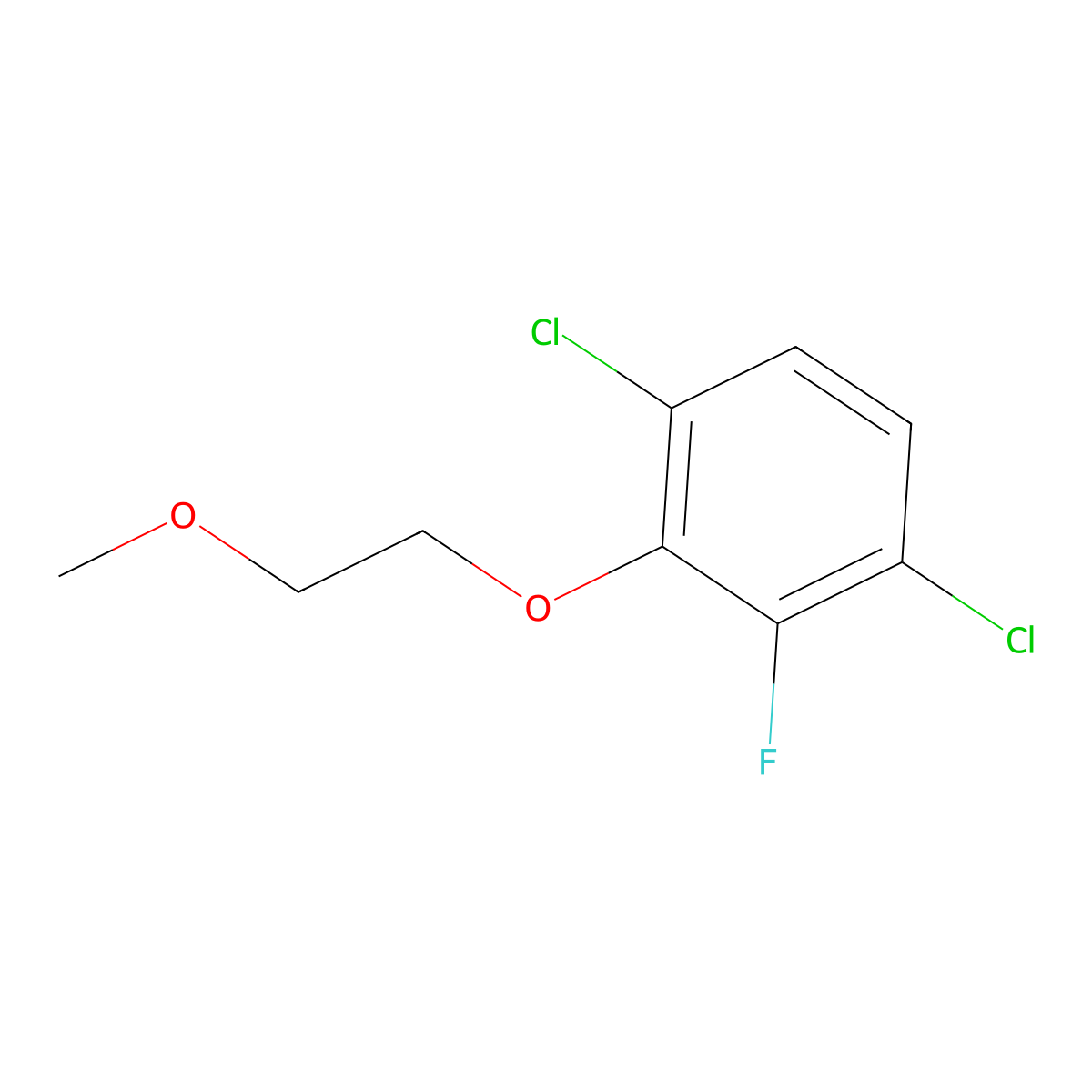 1,4-Dichloro-2-fluoro-3-(2-methoxyethoxy)benzene molecular structure, CAS 1881291-82-2