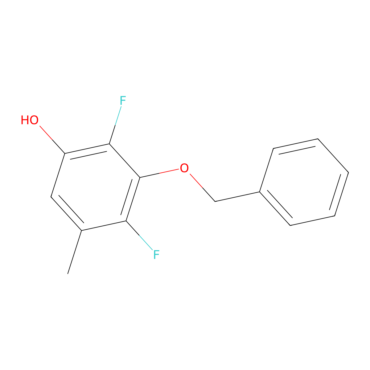3-(Benzyloxy)-2,4-difluoro-5-methylphenol molecular structure, CAS 1881292-42-7