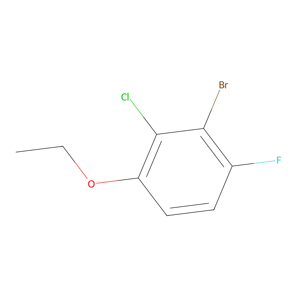 2-Bromo-3-chloro-4-ethoxy-1-fluorobenzene molecular structure, CAS 1881292-43-8