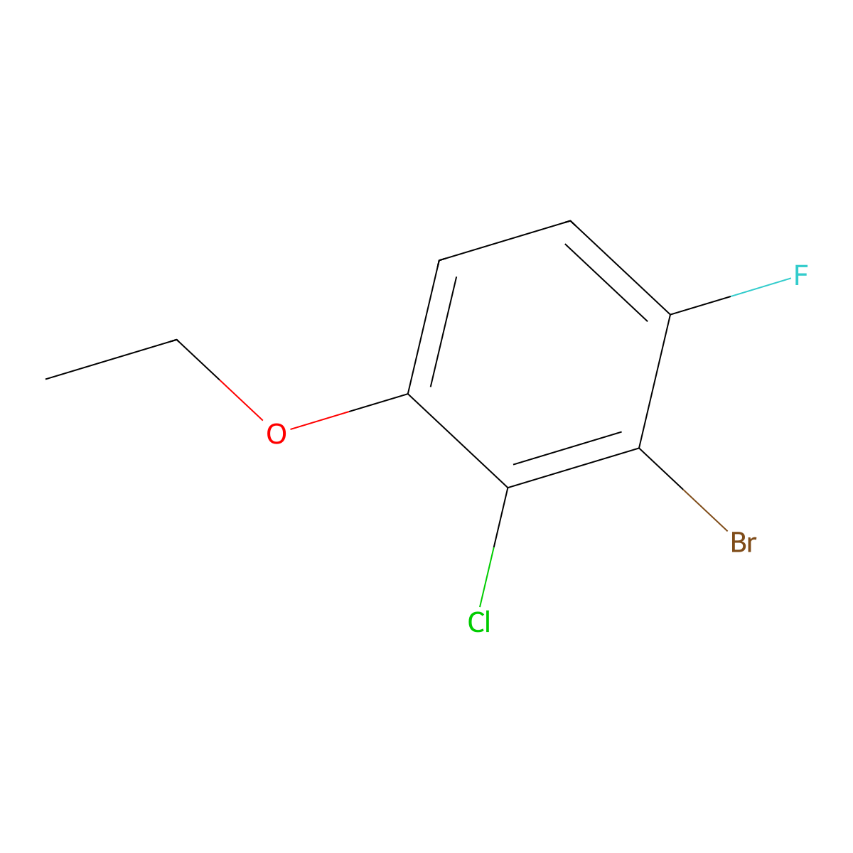2-Bromo-3-chloro-4-ethoxy-1-fluorobenzene molecular structure, CAS 1881292-43-8