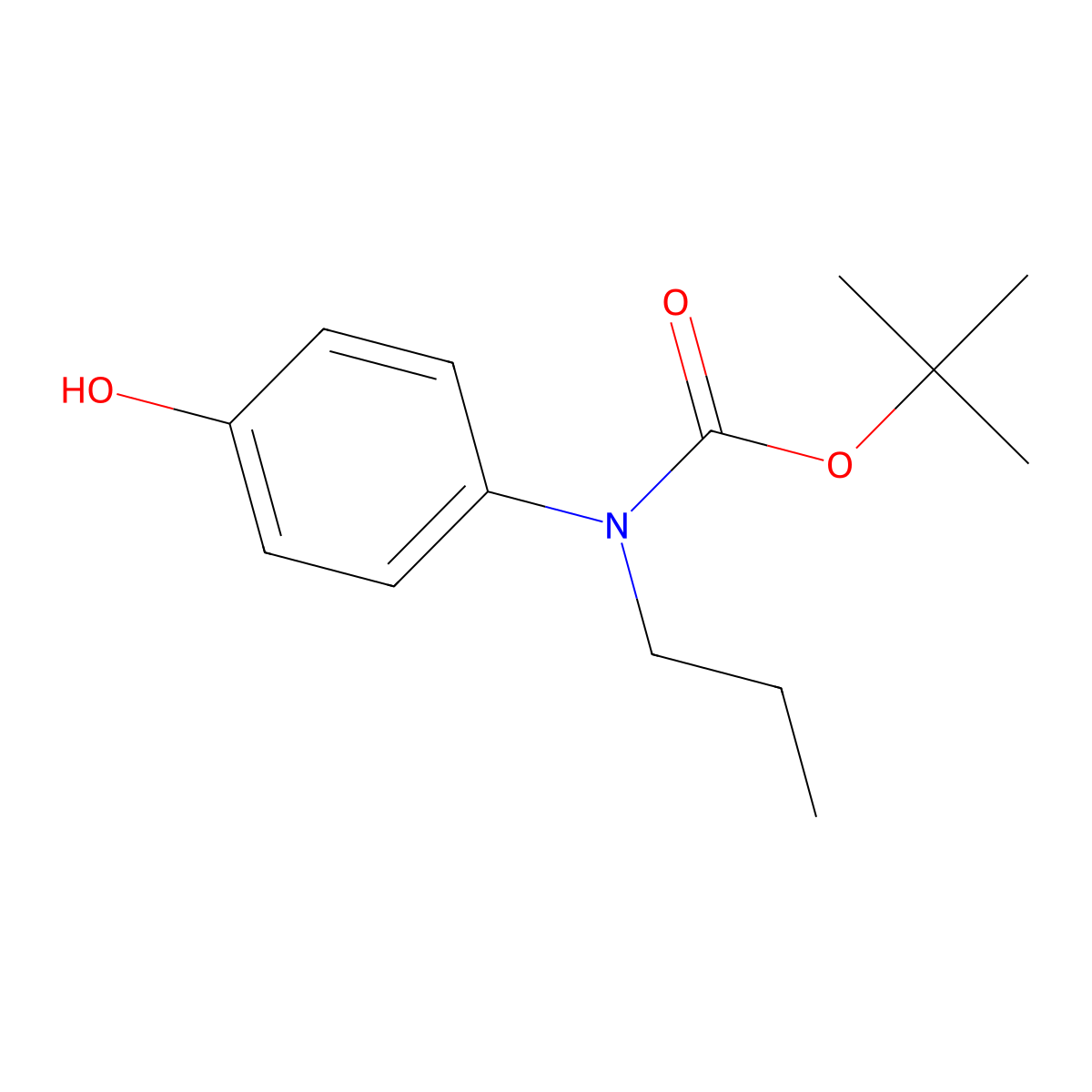 Tert-butyl N-(4-hydroxyphenyl)-N-propylcarbamate molecular structure, CAS 1881292-47-2