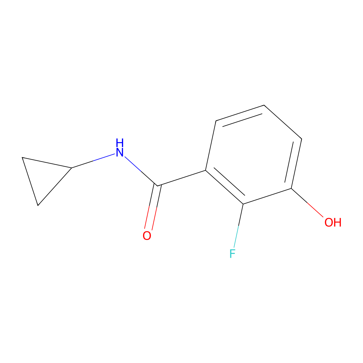 N-Cyclopropyl-2-fluoro-3-hydroxybenzamide molecular structure, CAS 1881292-63-2