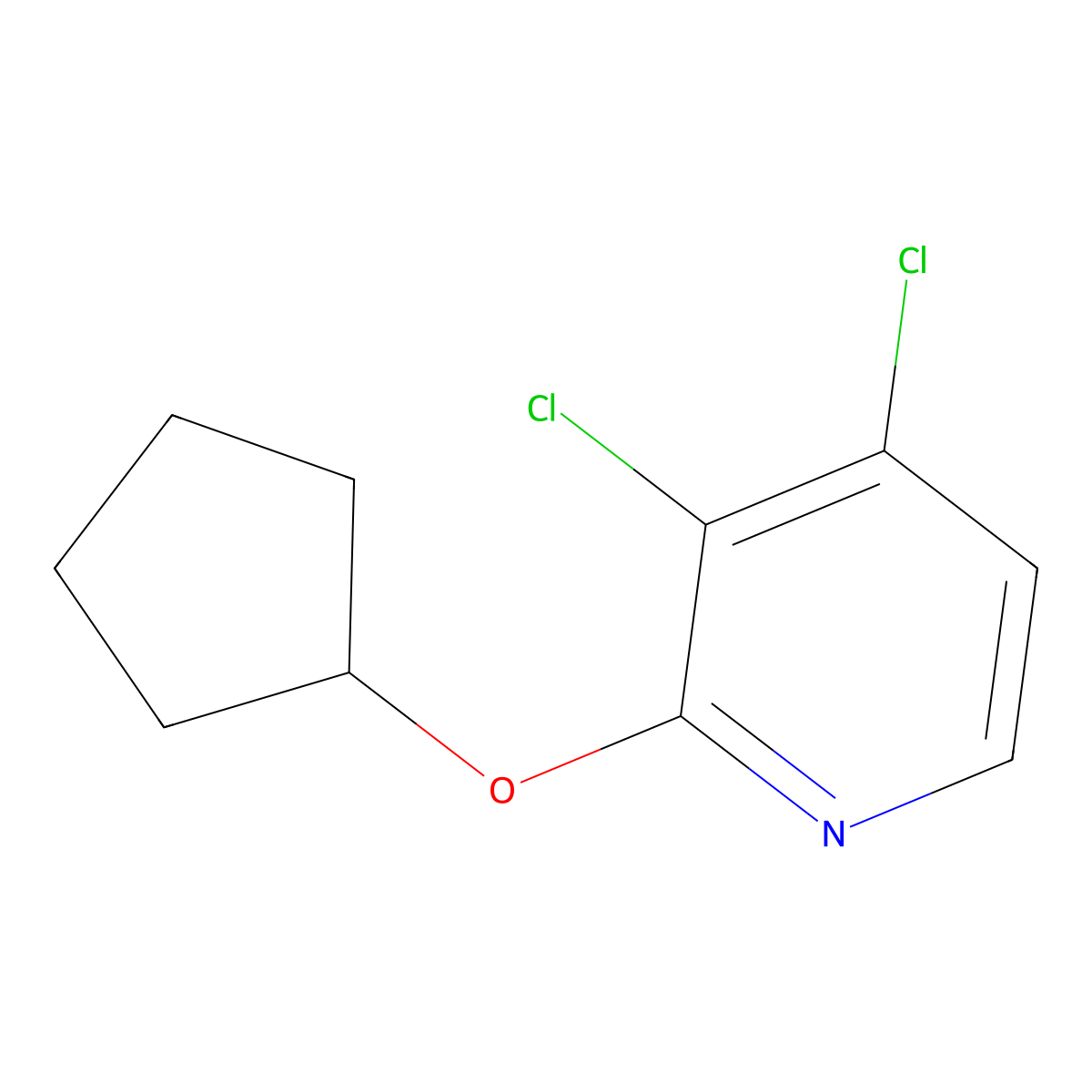 3,4-Dichloro-2-(cyclopentyloxy)pyridine molecular structure, CAS 1881292-64-3
