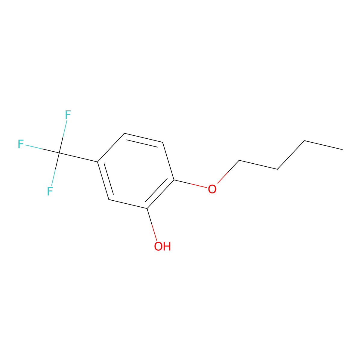 2-Butoxy-5-(trifluoromethyl)phenol molecular structure, CAS 1881292-70-1