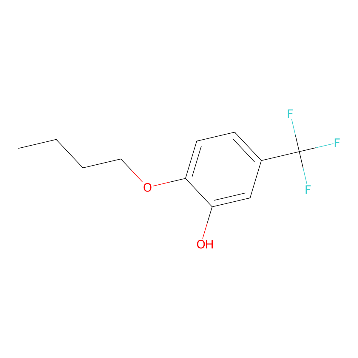 2-Butoxy-5-(trifluoromethyl)phenol molecular structure, CAS 1881292-70-1