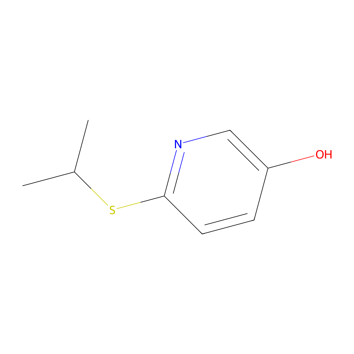 6-(Propan-2-ylsulfanyl)pyridin-3-ol molecular structure, CAS 1881292-71-2