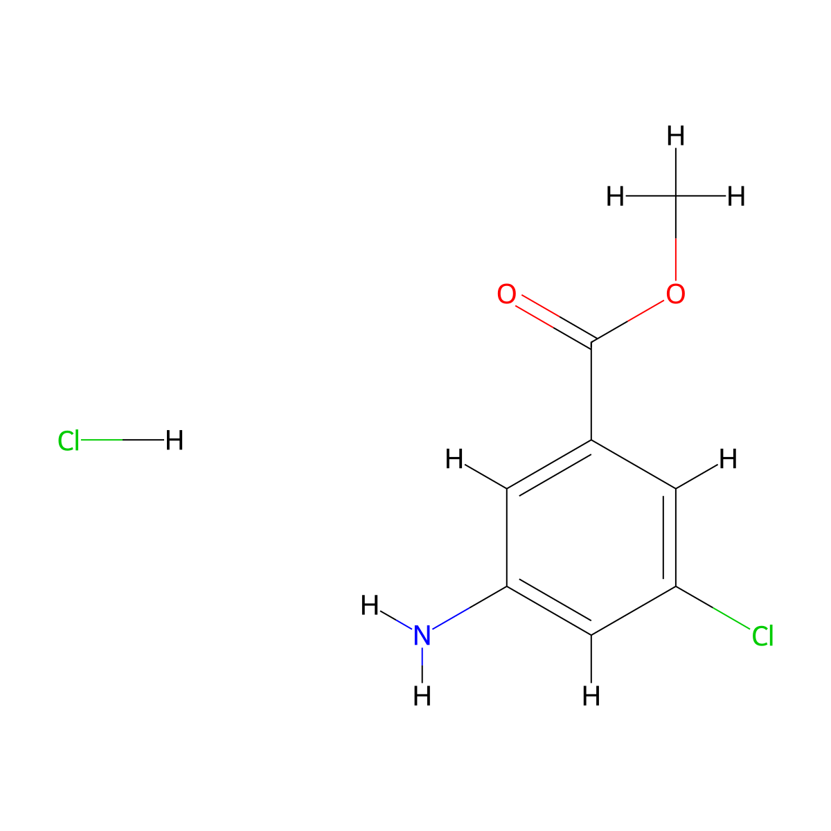 Methyl 3-amino-5-chlorobenzoate hydrochloride molecular structure, CAS 1881292-73-4