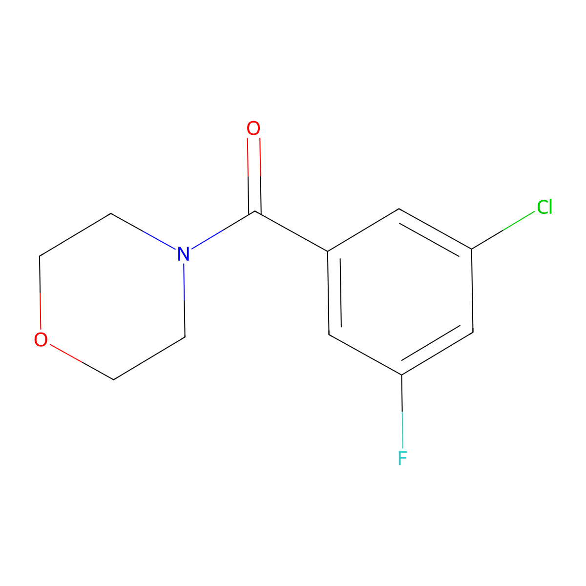 4-[(3-Chloro-5-fluorophenyl)carbonyl]morpholine molecular structure, CAS 1881292-79-0