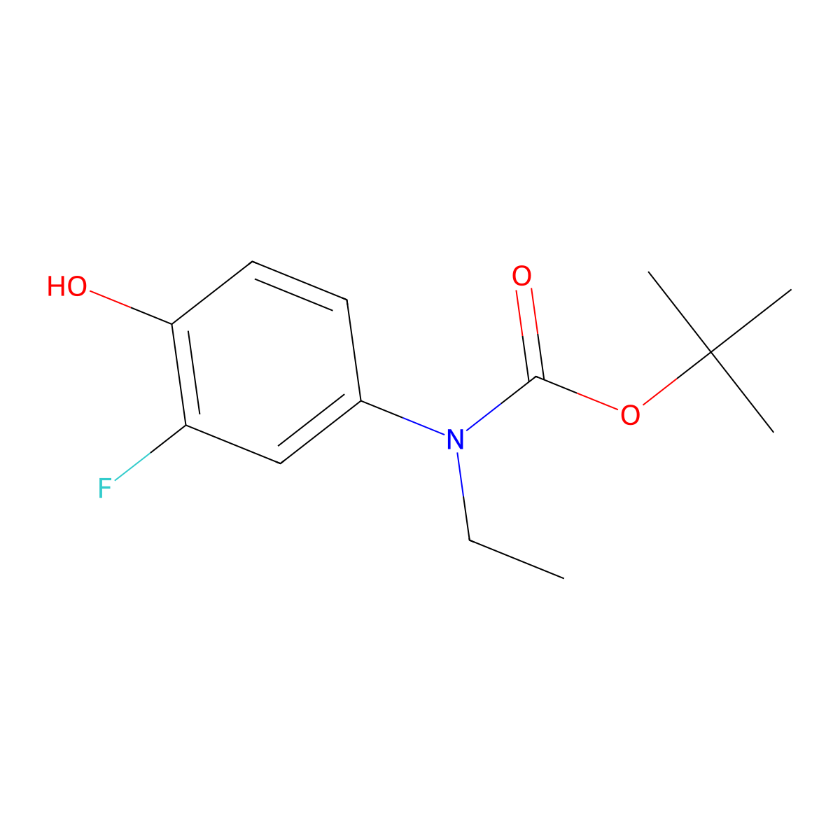 Tert-butyl N-ethyl-N-(3-fluoro-4-hydroxyphenyl)carbamate molecular structure, CAS 1881292-90-5