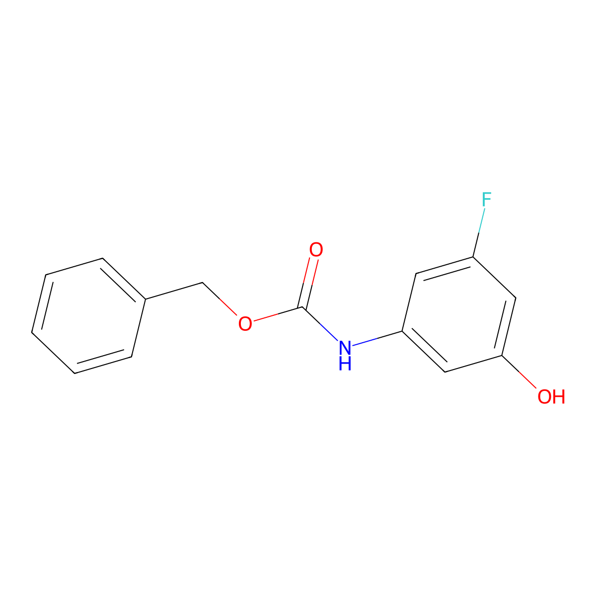 Benzyl N-(3-fluoro-5-hydroxyphenyl)carbamate molecular structure, CAS 1881292-98-3