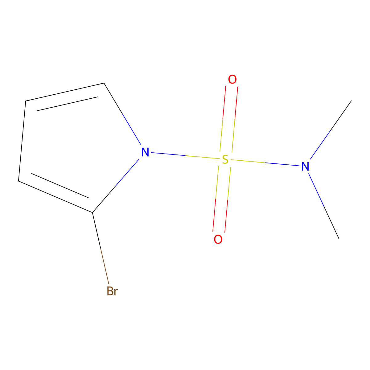 2-bromo-N,N-dimethyl-1H-pyrrole-1-sulfonamide molecular structure, CAS 1881293-00-0