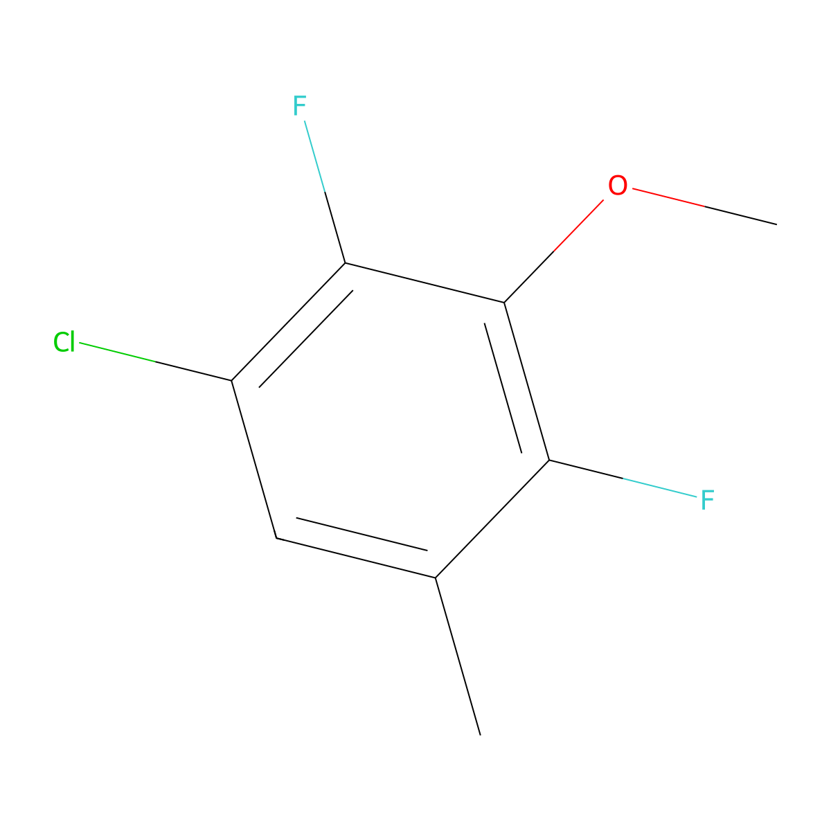 1-Chloro-2,4-difluoro-3-methoxy-5-methylbenzene molecular structure, CAS 1881293-02-2