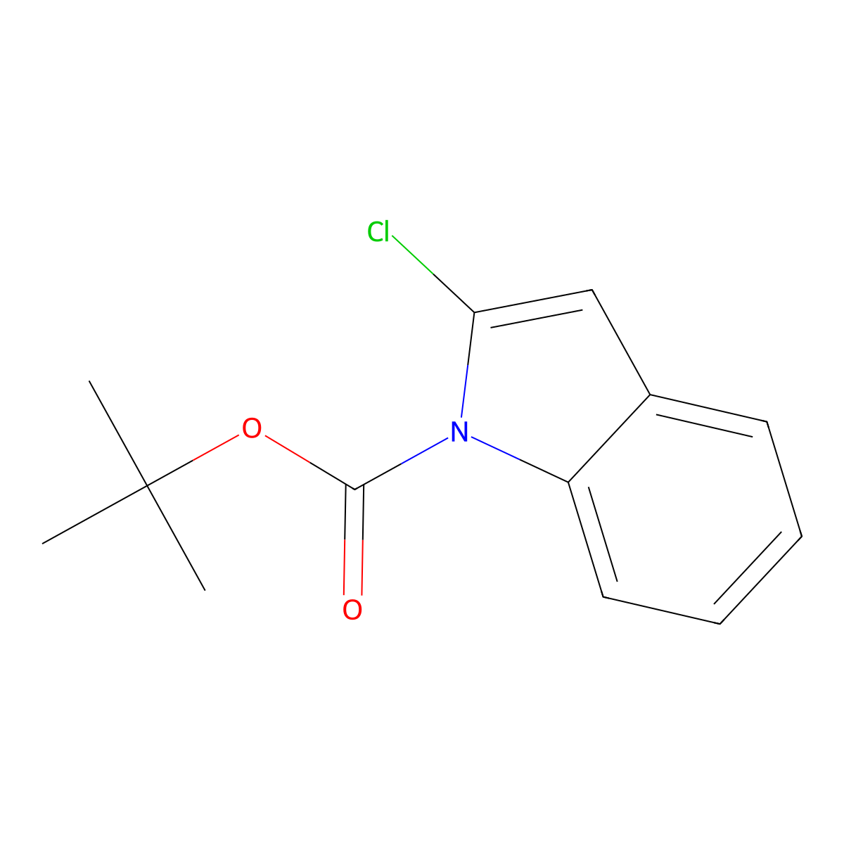 tert-Butyl 2-chloro-1H-indole-1-carboxylate molecular structure, CAS 1881293-06-6