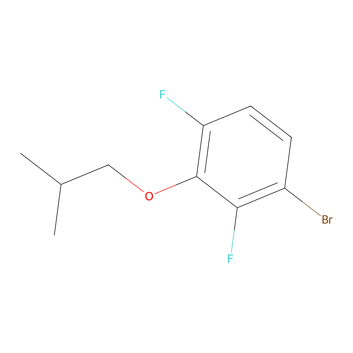 1-Bromo-2,4-difluoro-3-(2-methylpropoxy)benzene molecular structure, CAS 1881293-07-7