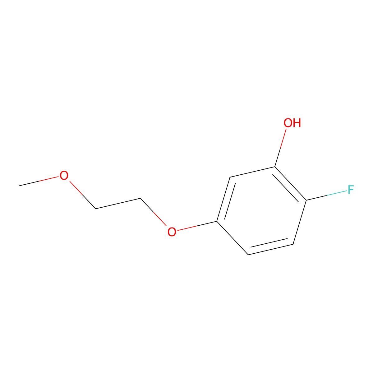 2-Fluoro-5-(2-methoxyethoxy)phenol molecular structure, CAS 1881293-11-3