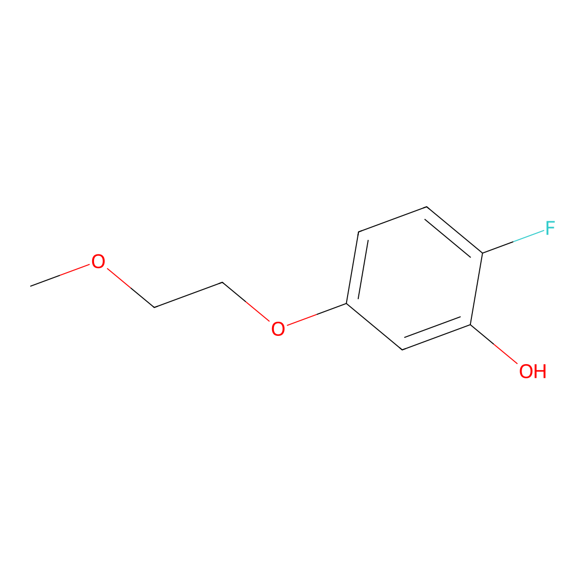 2-Fluoro-5-(2-methoxyethoxy)phenol molecular structure, CAS 1881293-11-3