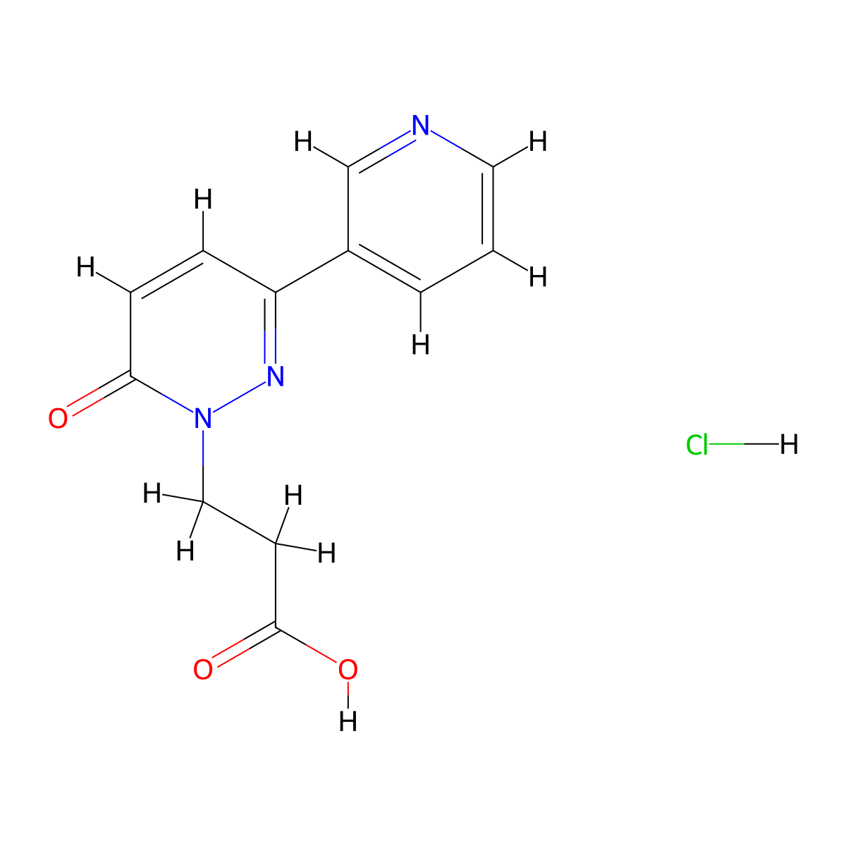 3-(6-oxo-3-(pyridin-3-yl)pyridazin-1(6H)-yl)propanoic acid hydrochloride molecular structure, CAS 1881293-15-7
