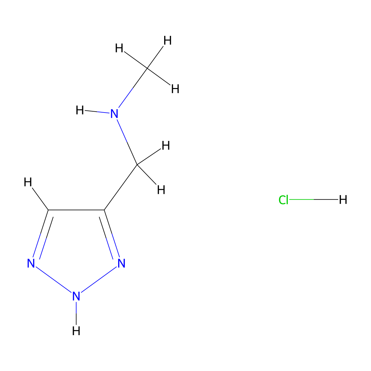 methyl((1H-1,2,3-triazol-4-yl)methyl)amine hydrochloride molecular structure, CAS 1881293-19-1