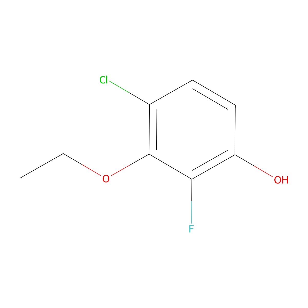 4-Chloro-3-ethoxy-2-fluorophenol molecular structure, CAS 1881293-21-5