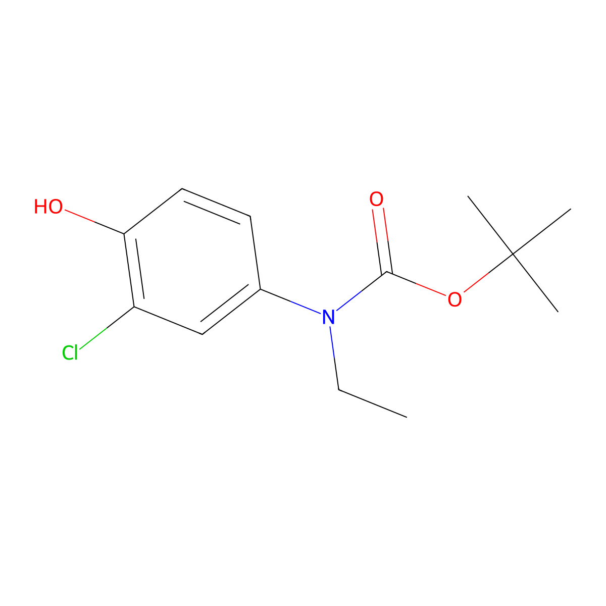 Tert-butyl N-(3-chloro-4-hydroxyphenyl)-N-ethylcarbamate molecular structure, CAS 1881293-22-6