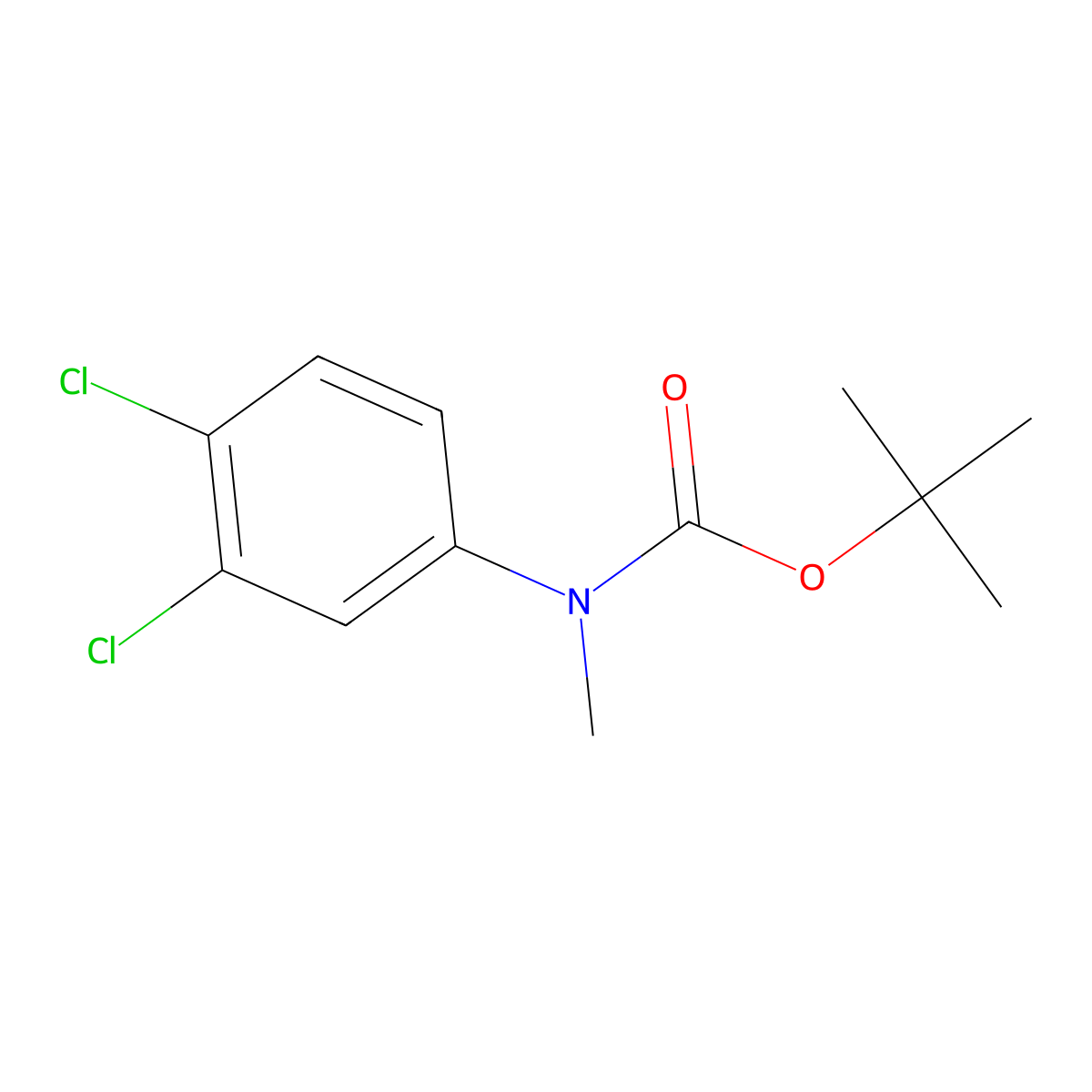 Tert-butyl N-(3,4-dichlorophenyl)-N-methylcarbamate molecular structure, CAS 1881293-29-3