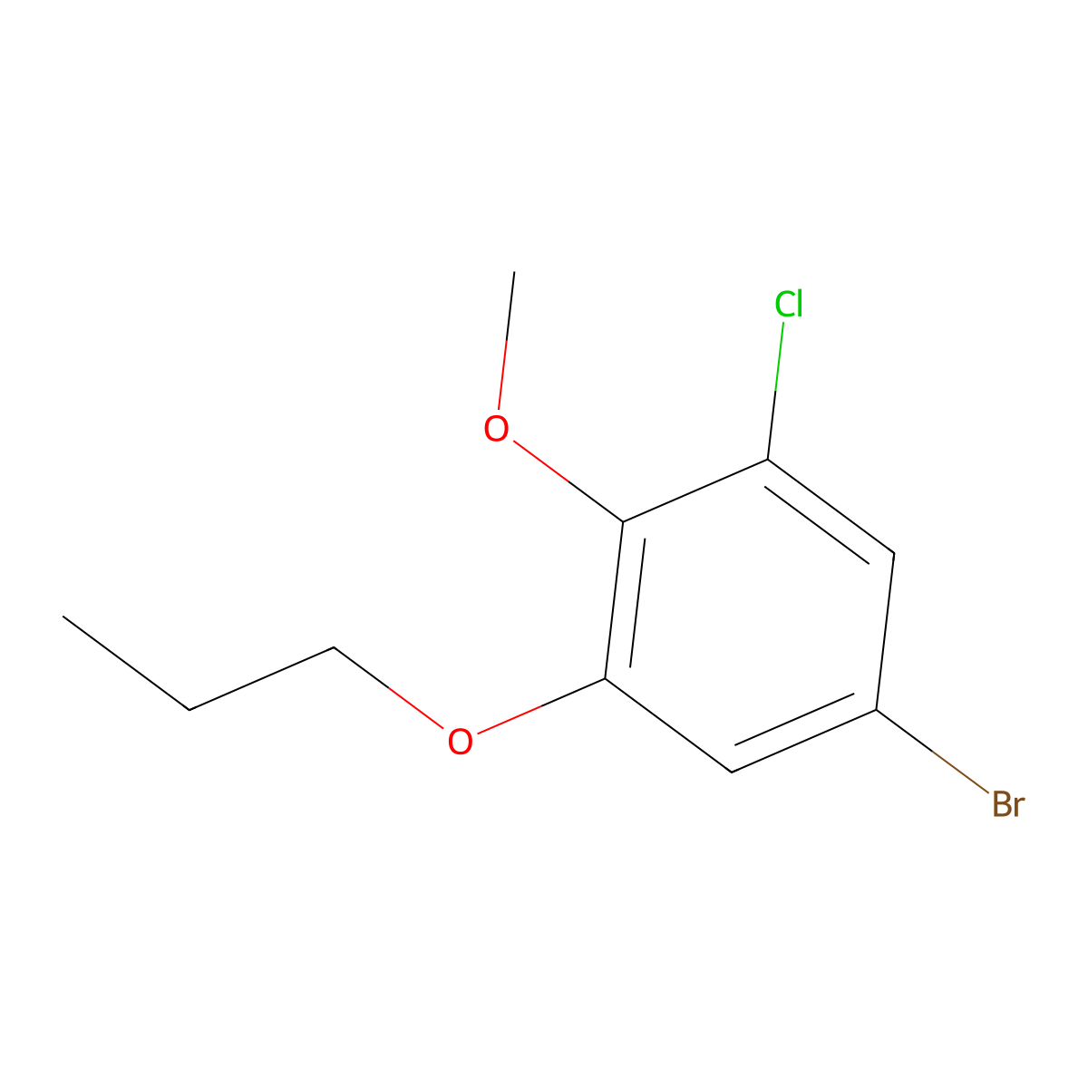 5-Bromo-1-chloro-2-methoxy-3-propoxybenzene molecular structure, CAS 1881293-30-6