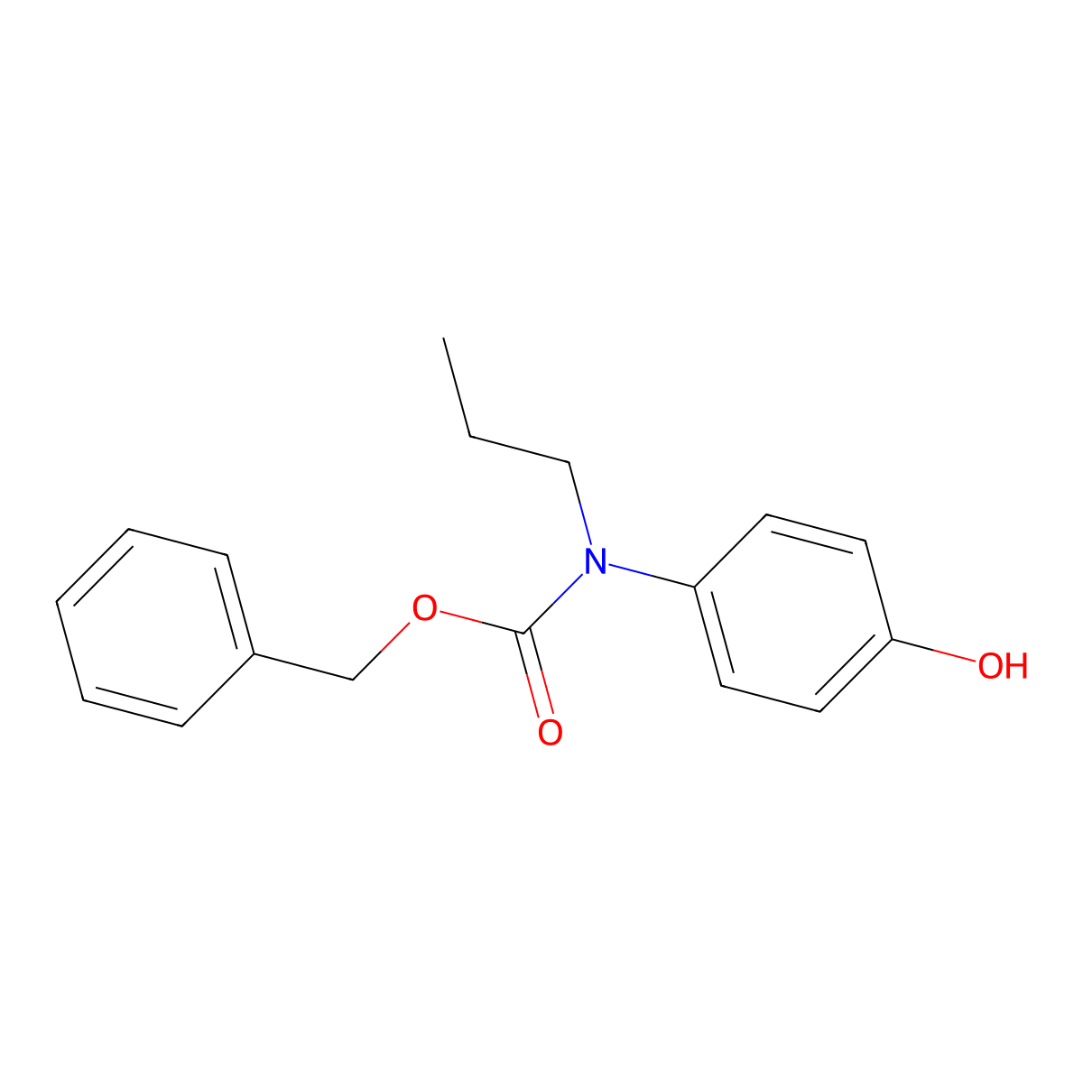 Benzyl N-(4-hydroxyphenyl)-N-propylcarbamate molecular structure, CAS 1881293-33-9
