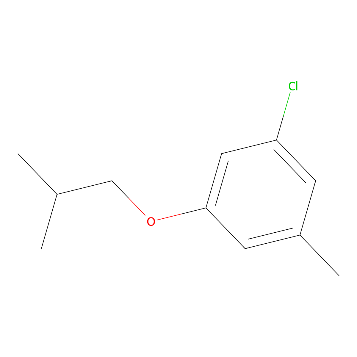 1-Chloro-3-methyl-5-(2-methylpropoxy)benzene molecular structure, CAS 1881293-39-5