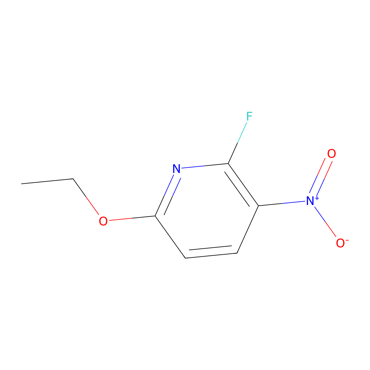 6-Ethoxy-2-fluoro-3-nitropyridine molecular structure, CAS 1881293-41-9