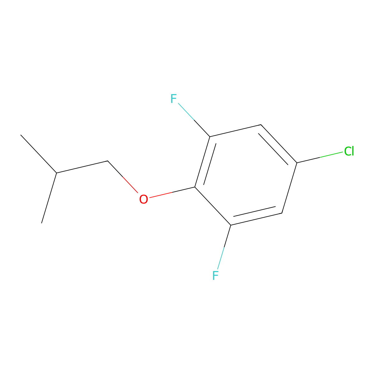 5-Chloro-1,3-difluoro-2-(2-methylpropoxy)benzene molecular structure, CAS 1881293-47-5