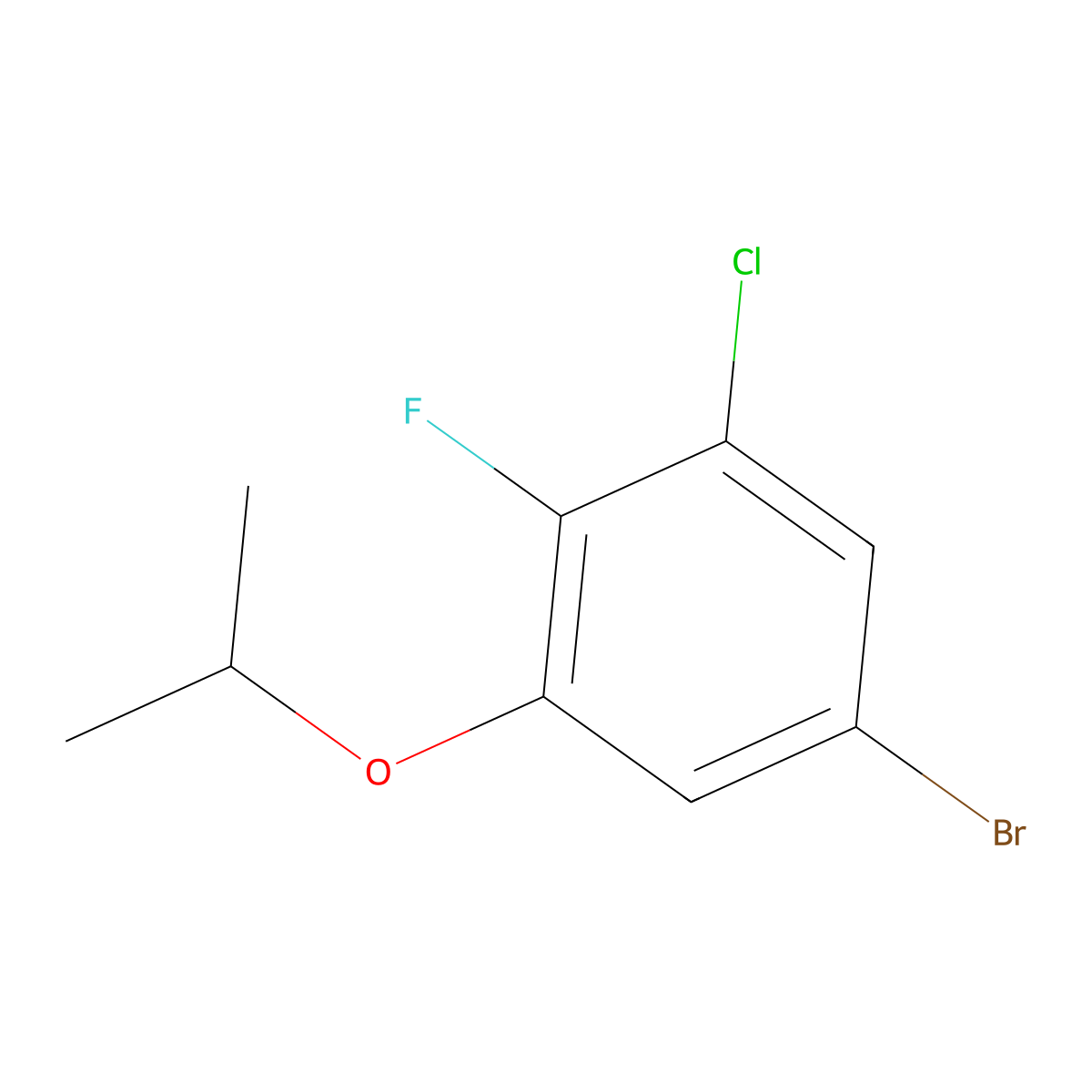 5-Bromo-1-chloro-2-fluoro-3-(propan-2-yloxy)benzene molecular structure, CAS 1881293-48-6