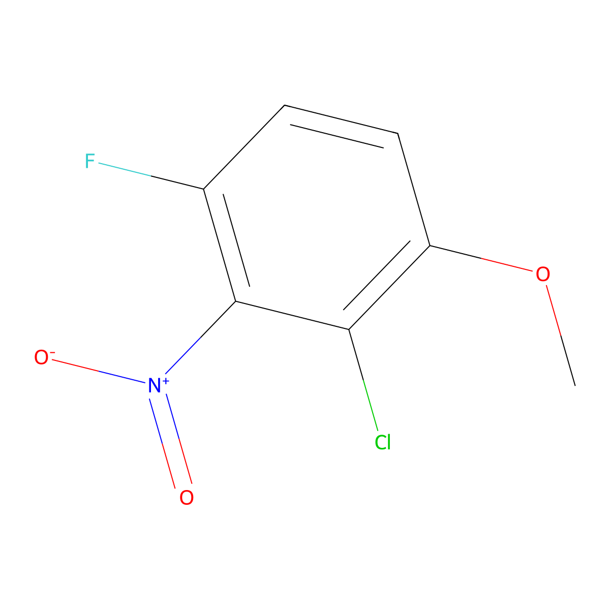 2-Chloro-4-fluoro-1-methoxy-3-nitrobenzene molecular structure, CAS 1881293-50-0