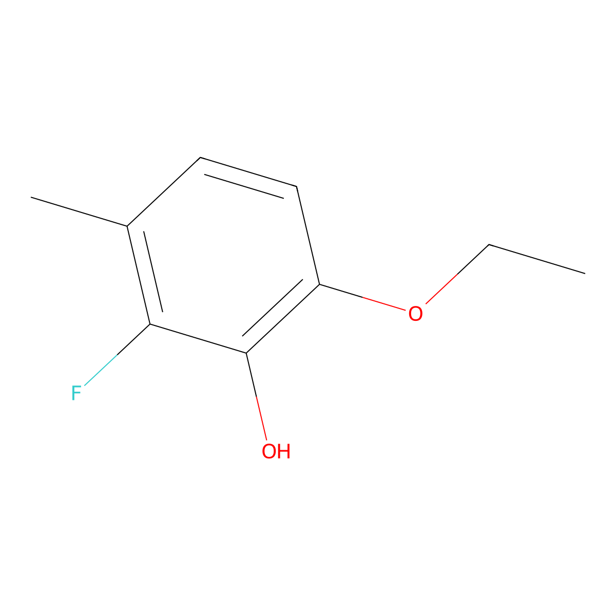 6-Ethoxy-2-fluoro-3-methylphenol molecular structure, CAS 1881293-56-6