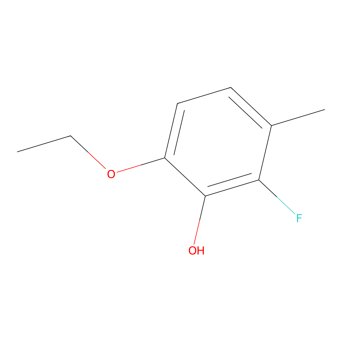 6-Ethoxy-2-fluoro-3-methylphenol molecular structure, CAS 1881293-56-6