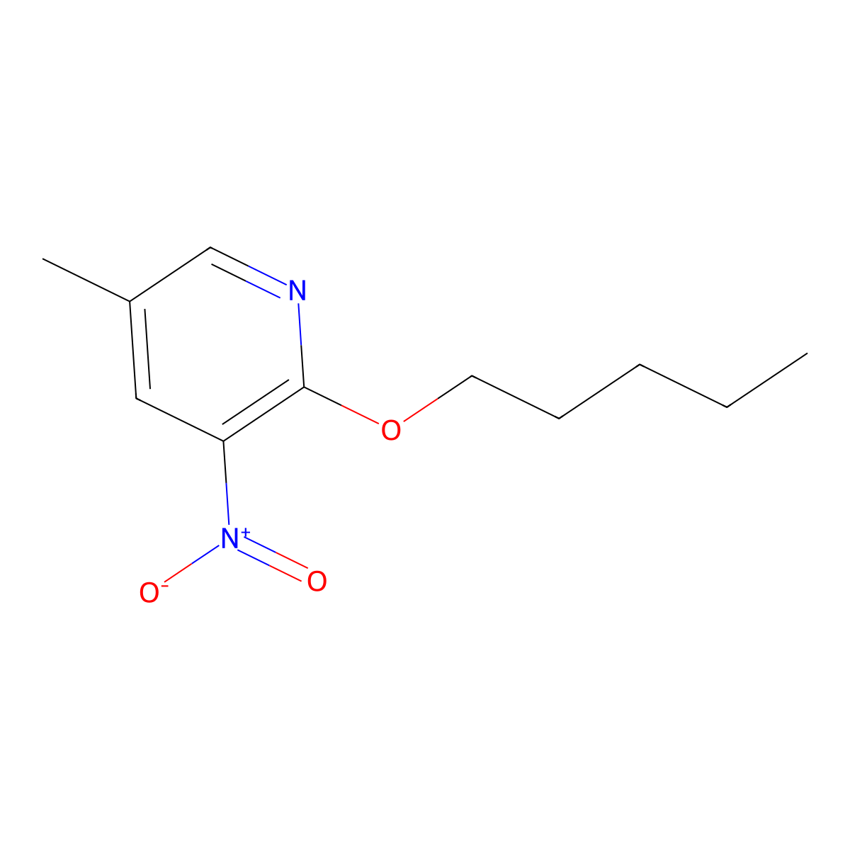 5-Methyl-3-nitro-2-(pentyloxy)pyridine molecular structure, CAS 1881293-57-7