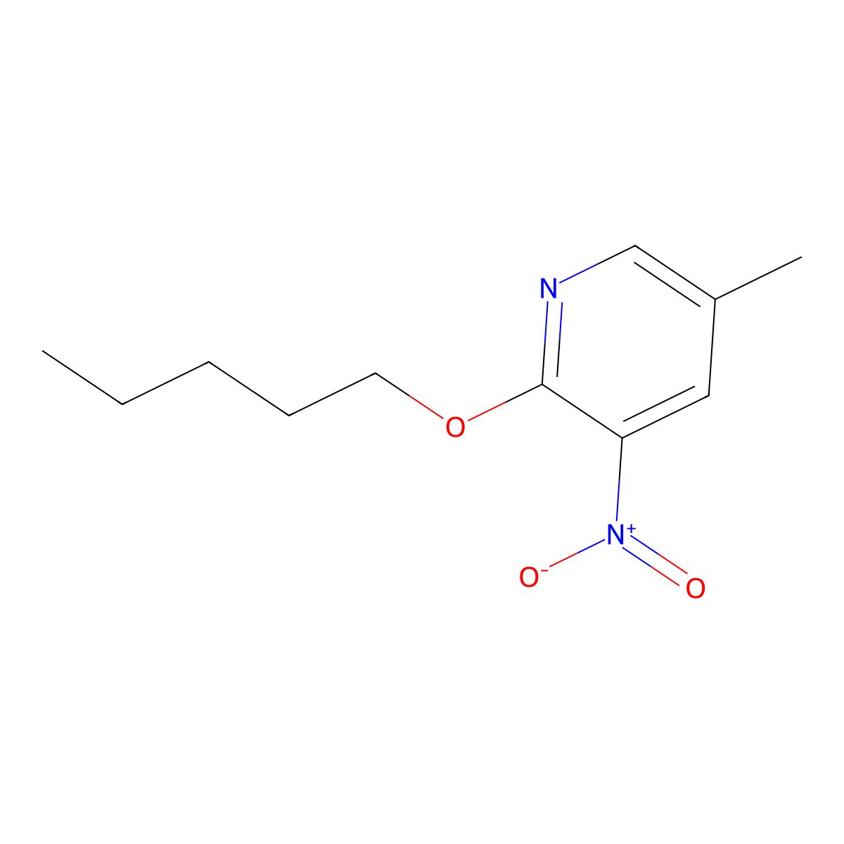 5-Methyl-3-nitro-2-(pentyloxy)pyridine molecular structure, CAS 1881293-57-7