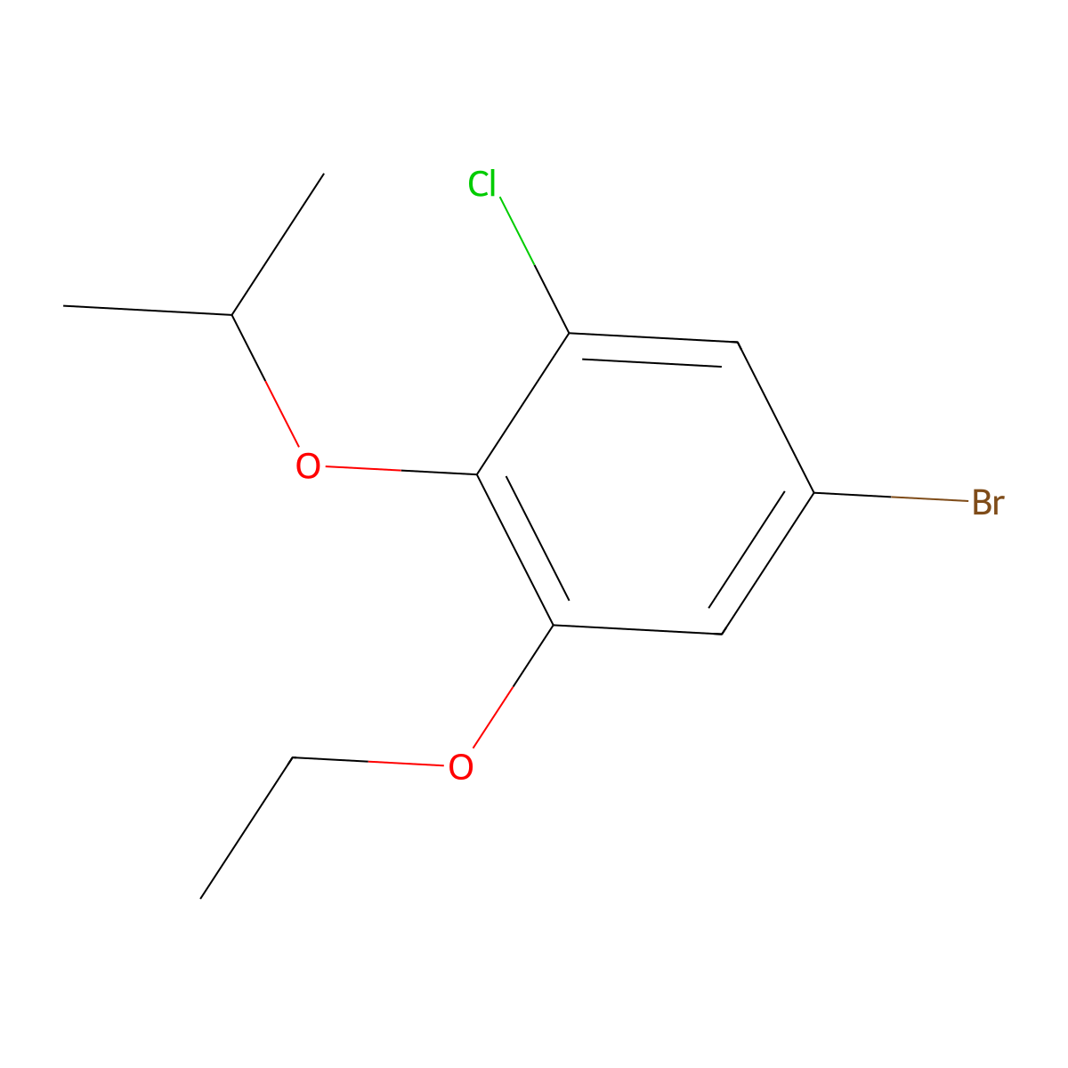 5-Bromo-1-chloro-3-ethoxy-2-(propan-2-yloxy)benzene molecular structure, CAS 1881293-58-8