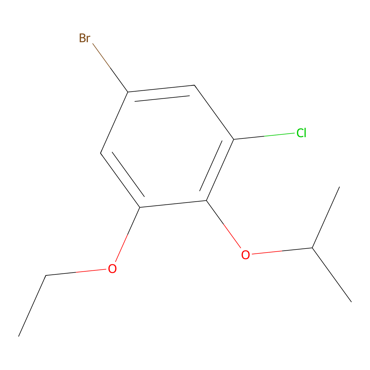 5-Bromo-1-chloro-3-ethoxy-2-(propan-2-yloxy)benzene molecular structure, CAS 1881293-58-8