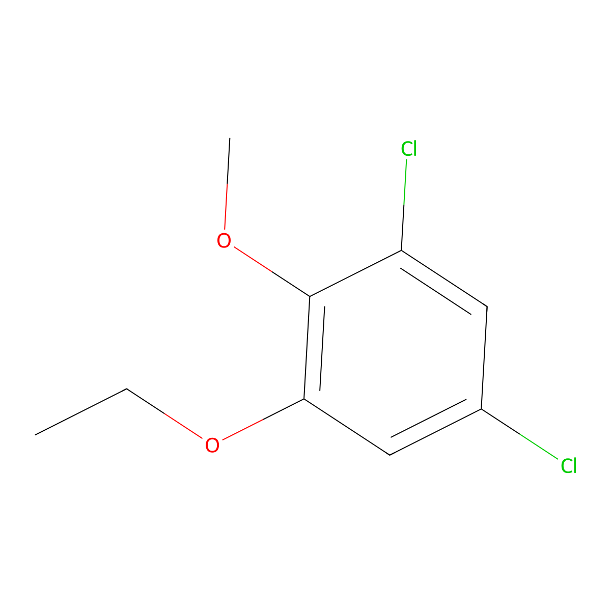 1,5-Dichloro-3-ethoxy-2-methoxybenzene molecular structure, CAS 1881293-60-2