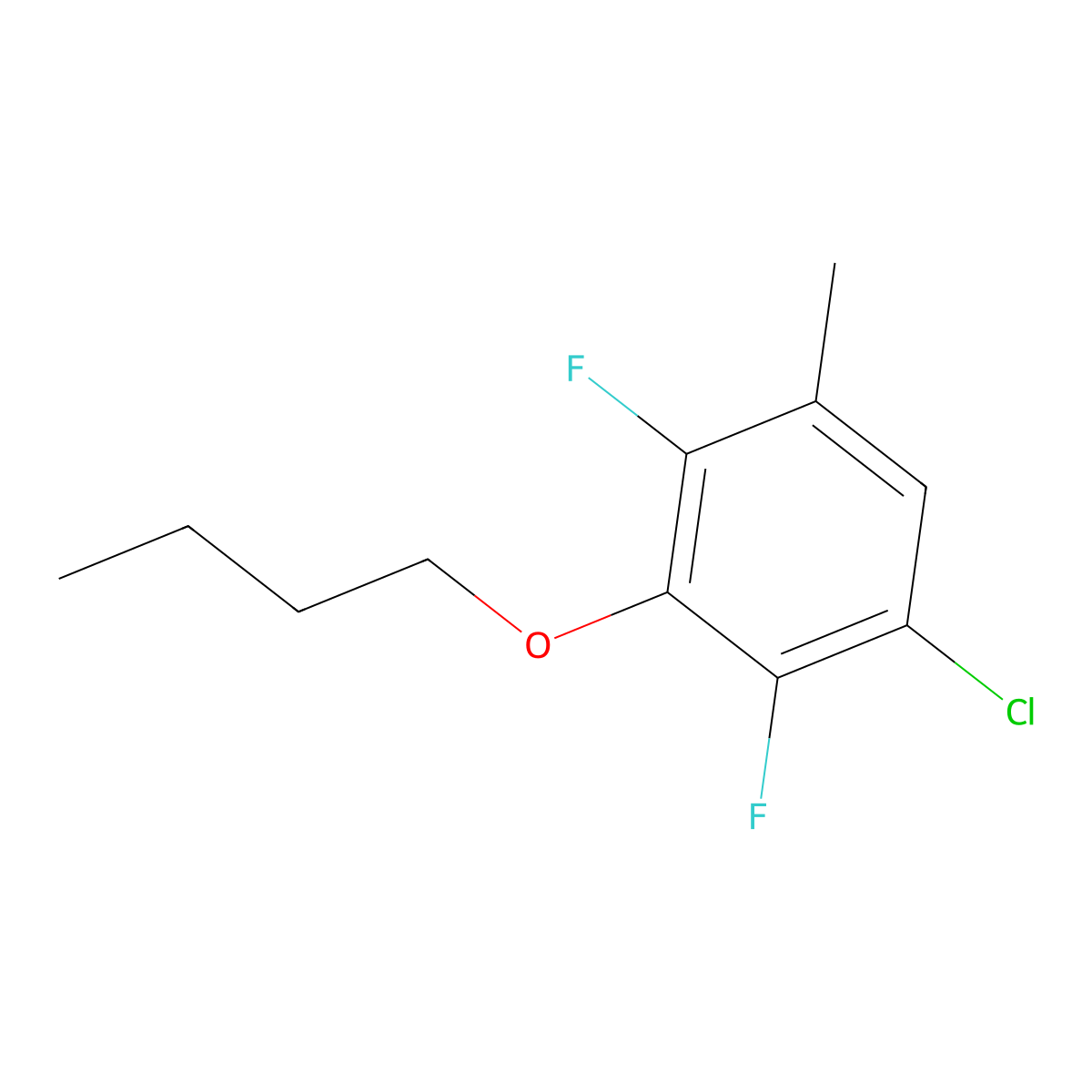 3-Butoxy-1-chloro-2,4-difluoro-5-methylbenzene molecular structure, CAS 1881293-68-0