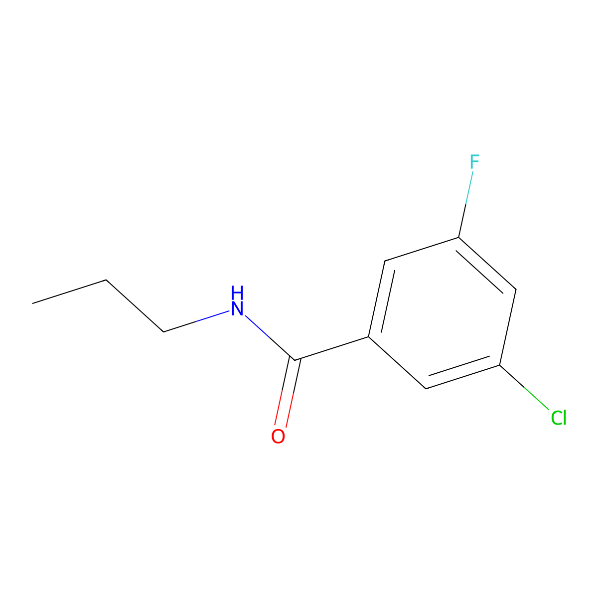 3-Chloro-5-fluoro-N-propylbenzamide molecular structure, CAS 1881293-75-9