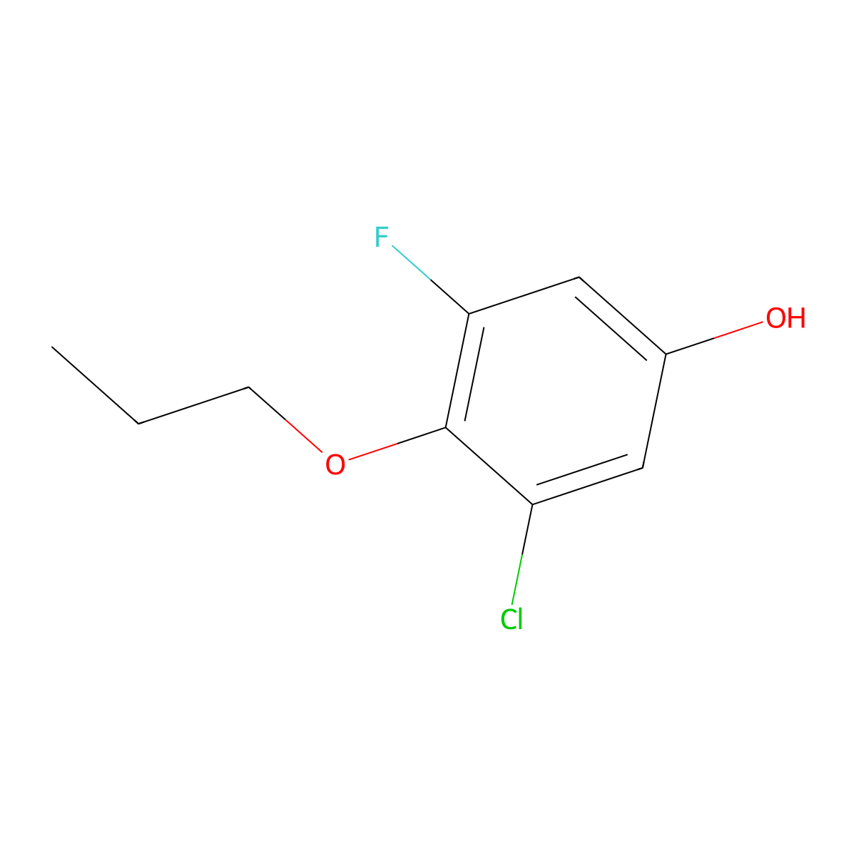 3-Chloro-5-fluoro-4-propoxyphenol molecular structure, CAS 1881293-76-0