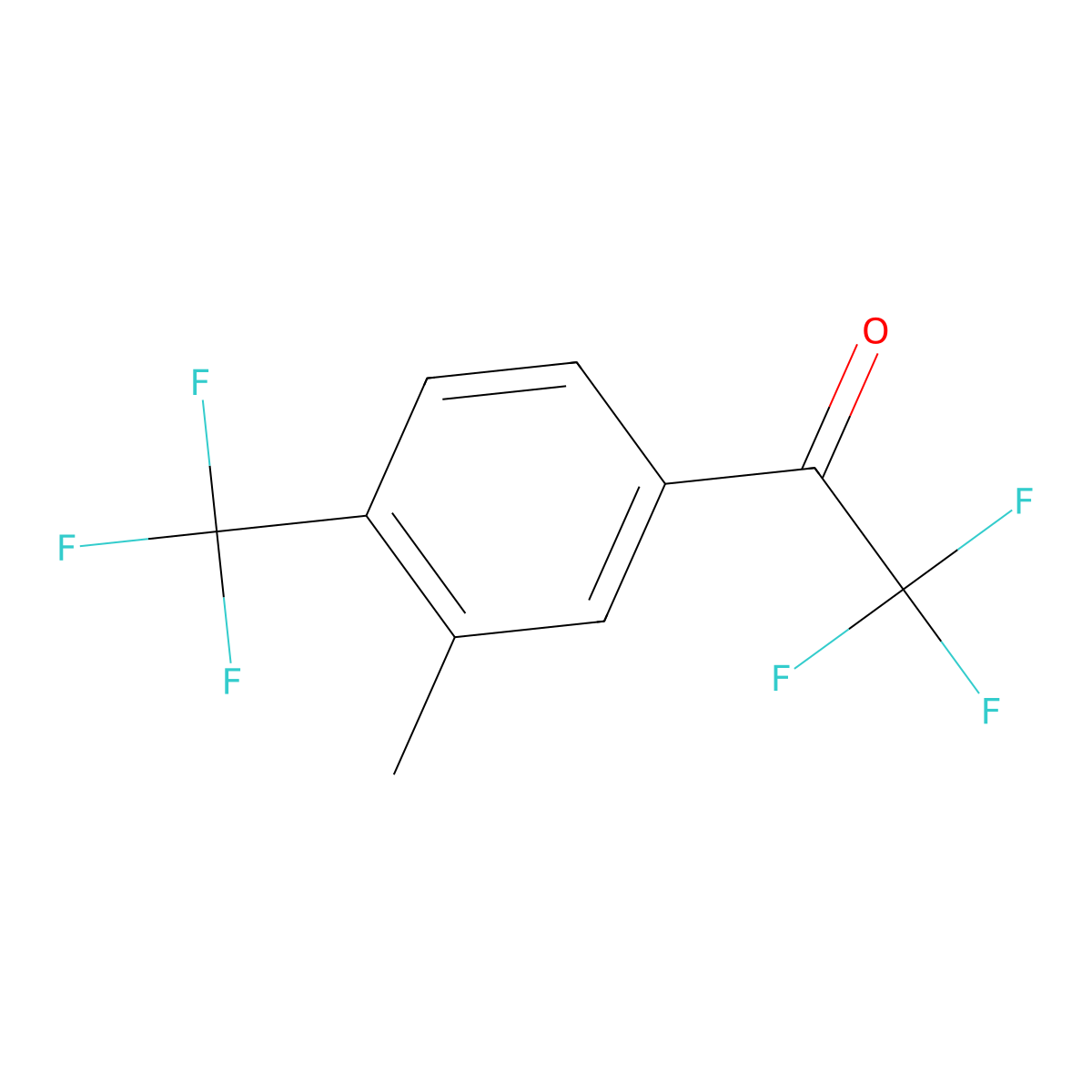 2,2,2-Trifluoro-1-(3-methyl-4-(trifluoromethyl)phenyl)ethanone molecular structure, CAS 1881293-78-2