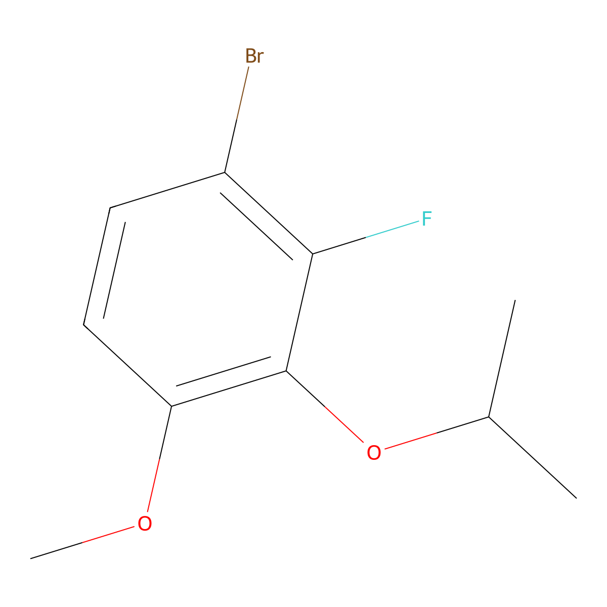 1-Bromo-2-fluoro-3-isopropoxy-4-methoxybenzene molecular structure, CAS 1881293-79-3