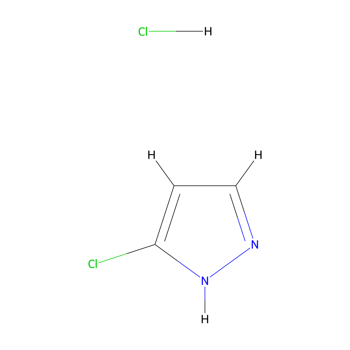 5-chloro-1H-pyrazole hydrochloride molecular structure, CAS 1881293-85-1