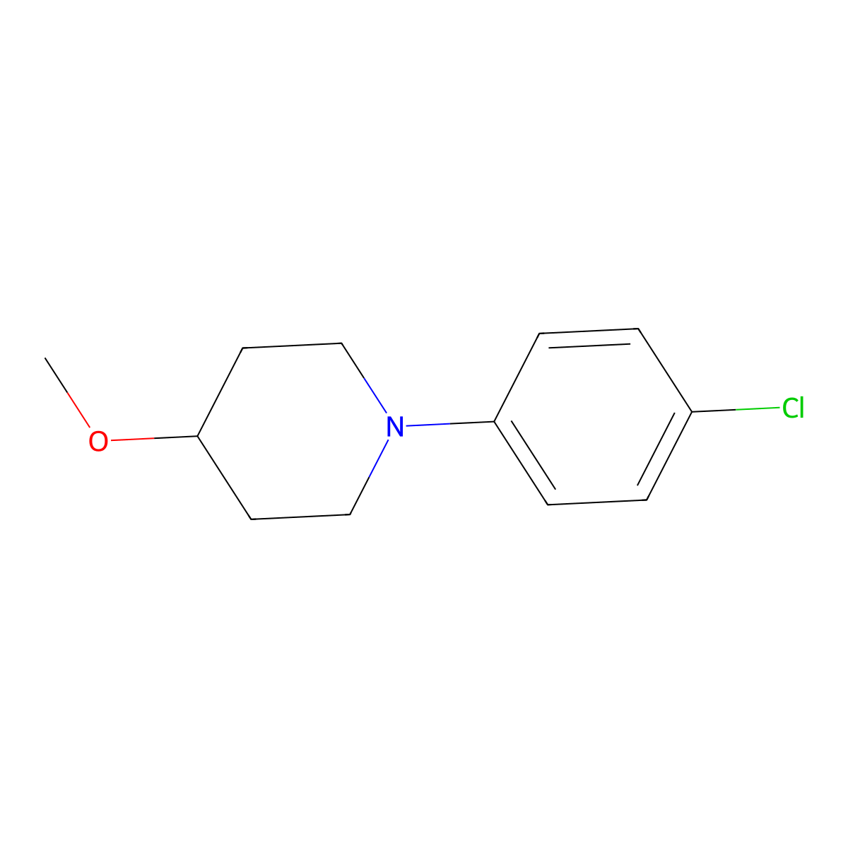 1-(4-Chlorophenyl)-4-methoxypiperidine molecular structure, CAS 1881293-87-3